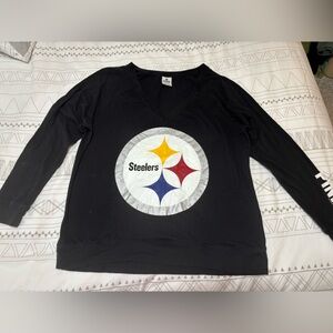 Victoria's Secret PINK Black Pittsburgh Steelers LS Tee